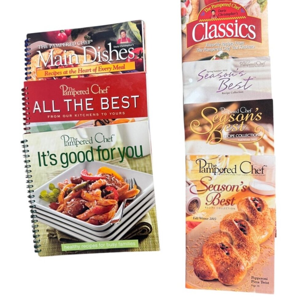 PAMPERED CHEF bundle of 8 cookbooks EUC